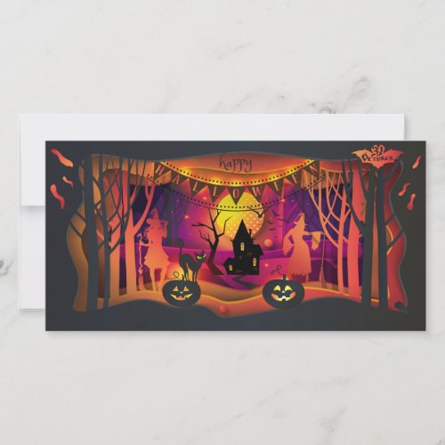 Happy Halloween Party Treat or Trick Card