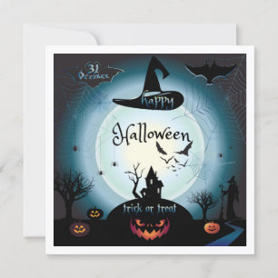 Happy Halloween Party "Treat or Trick" Card