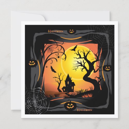 Happy Halloween Party Treat or Trick Card