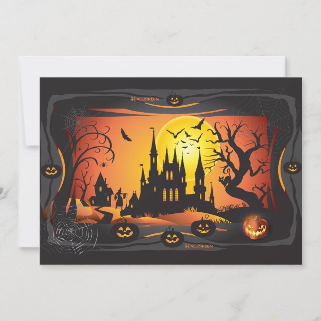 Happy Halloween Party "Treat or Trick" Card (Front)