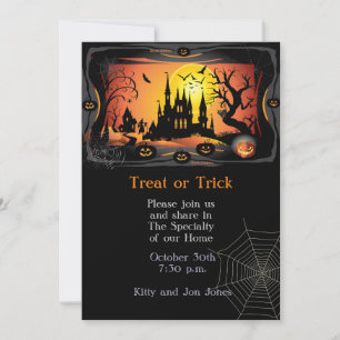 Happy Halloween Party "Treat or Trick" Magical Invitation