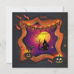 Happy Halloween Party "Treat or Trick" Magical Invitation