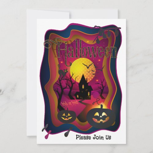 Happy Halloween Party Treat or Trick Magical Invitation