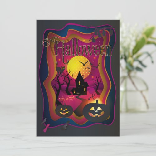 Happy Halloween Party Treat or Trick Night Event Invitation