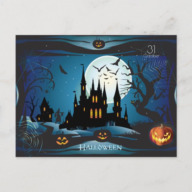 Happy Halloween Party "Treat or Trick" Postcard (Front)