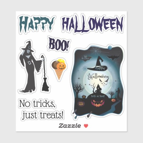 Happy Halloween Party Treat or Trick _ Trendy Sticker