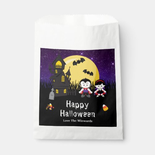 Happy Halloween Party Vampires Purple Favor Bag