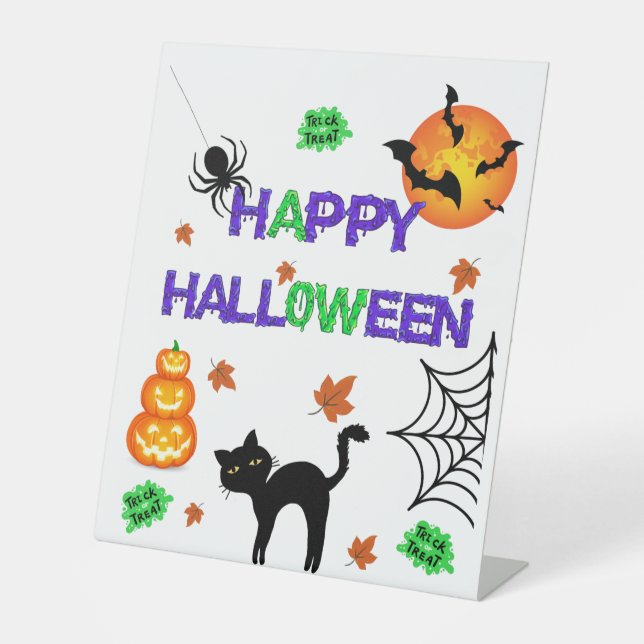Happy Halloween Pedestal Sign (Front)