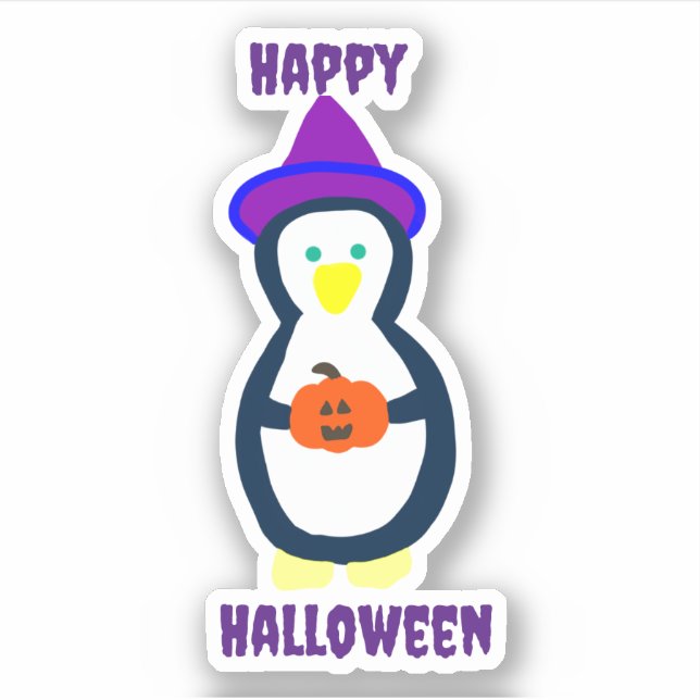 Happy Halloween Penguin  Sticker (Front)