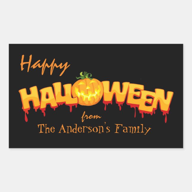 Happy Halloween Personalised  Rectangular Sticker (Front)