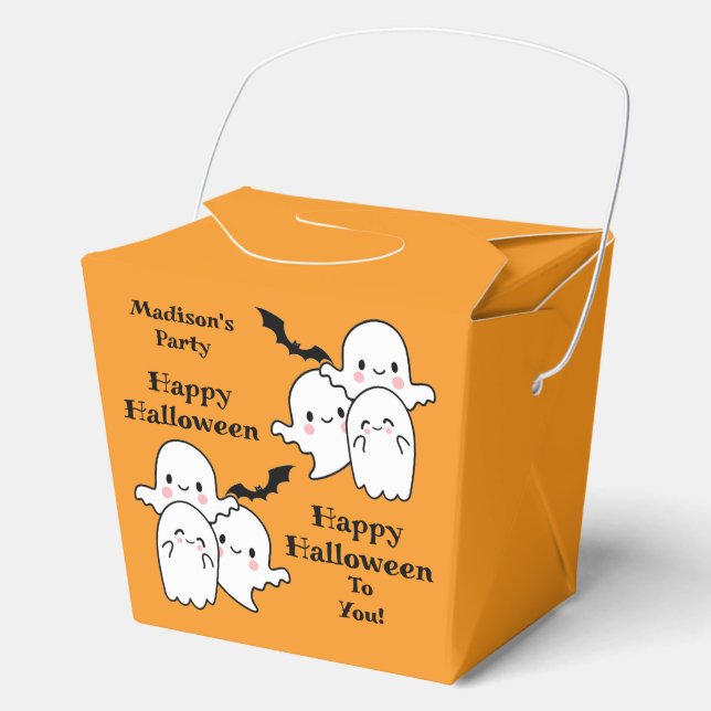 Happy Halloween Personalize Fun Candy Gift Favor Boxes (Front)