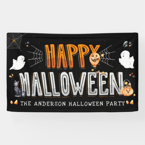 Happy Halloween  Personalized Halloween Party Banner