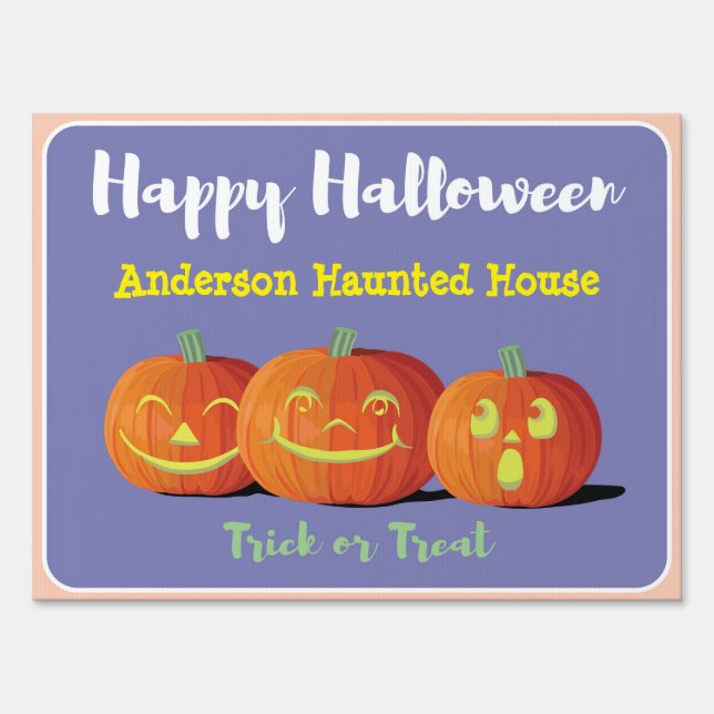 Happy Halloween Personalized Yard Sign (Front)