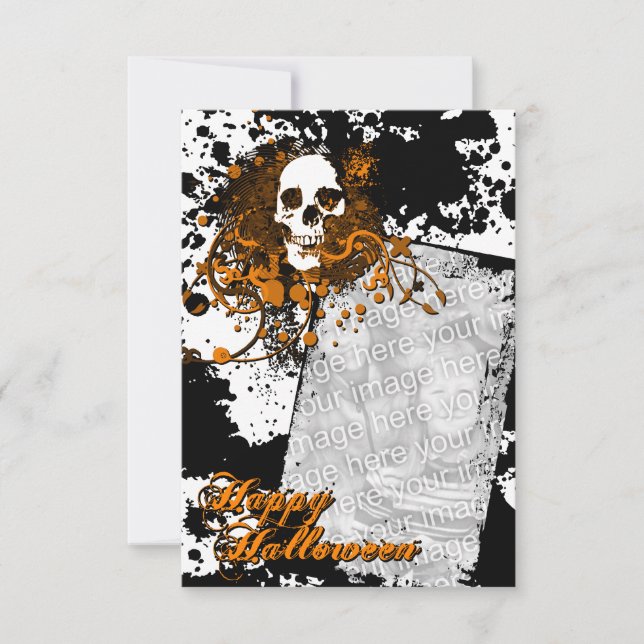 happy halloween photo card : hi-fi skull 2 (Front)