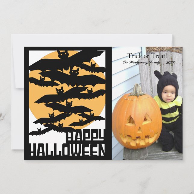 Happy Halloween Photo Holiday Card (Front)
