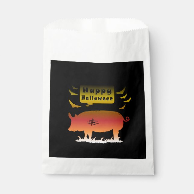 Happy Halloween Pig Favor Bag (Front)