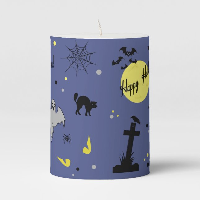 Happy Halloween Pillar Candle (Front)