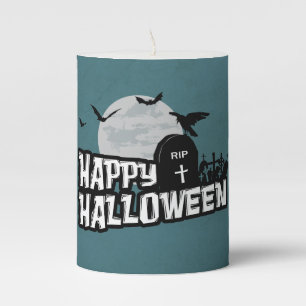 Happy Halloween Pillar Candle