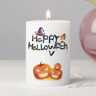 Happy Halloween Pillar Candle