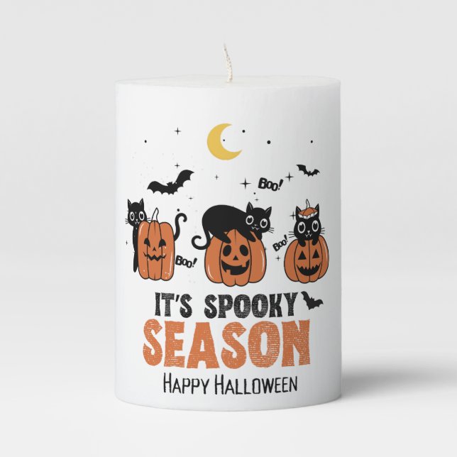 Happy Halloween Pillar Candle (Front)