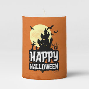 Happy Halloween Pillar Candle