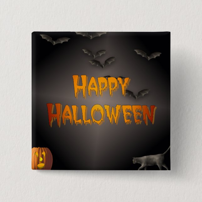 Happy Halloween Pinback Button (Front)