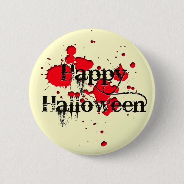 happy halloween pinback button (Front)