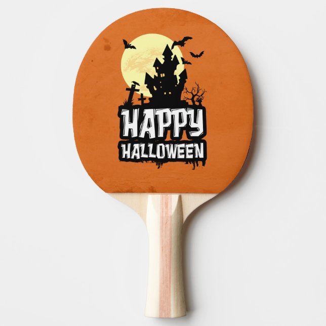 Happy Halloween Ping Pong Paddle (Front)