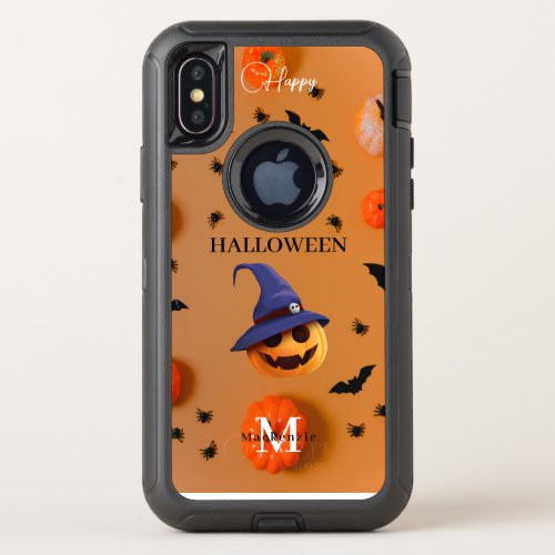 Happy Halloween Pink Pumpkin Apple X11121314 OtterBox Defender iPhone X Case