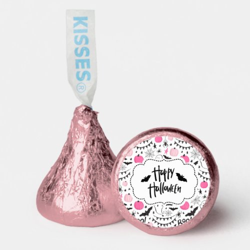 Happy Halloween pink pumpkins cute ghost Hersheys Kisses