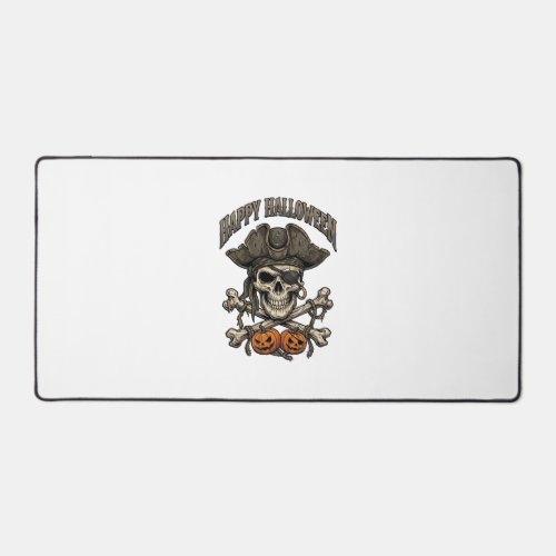 Happy Halloween Pirate Skull Crossbones Pumpkins_1 Desk Mat