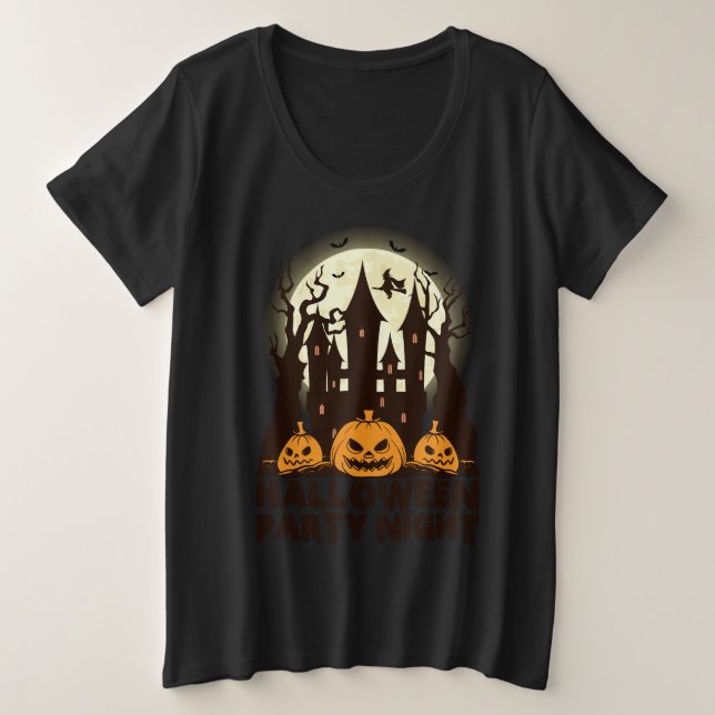 Happy Halloween Plus Size T-Shirt (Design Front)