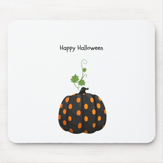 Happy Halloween Polka Dot Pumpkin Mouse Pad (Front)