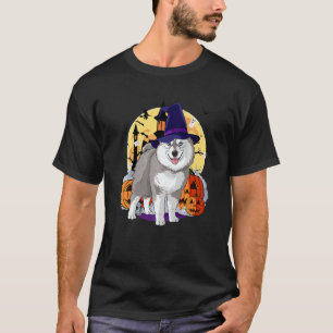 Happy Halloween Pomsky Dog Witch Pumpkin T-Shirt