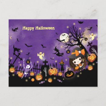 Happy Halloween Postcard by Chibibunny at Zazzle