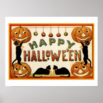 Happy Halloween Poster by PrimeVintage at Zazzle