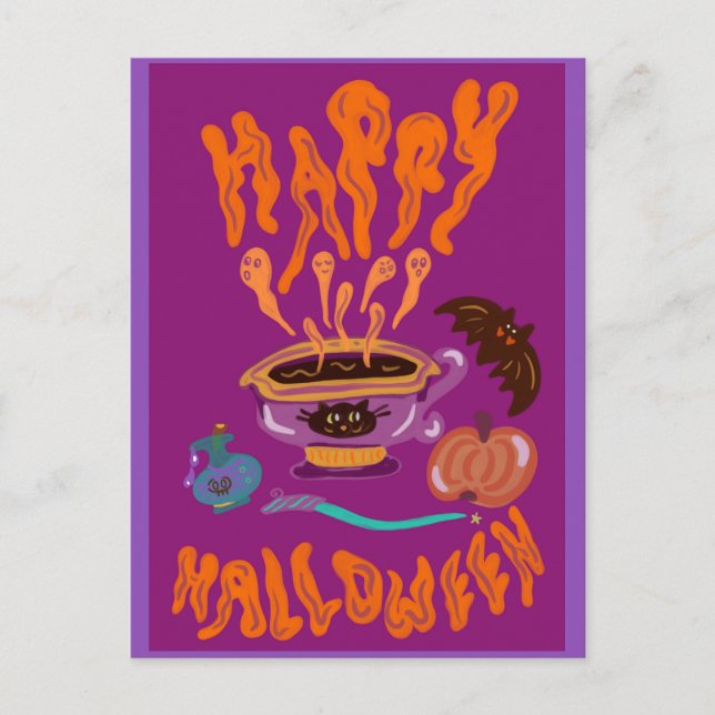 Happy Halloween potion coffee witche’s drink  Postcard (Front)
