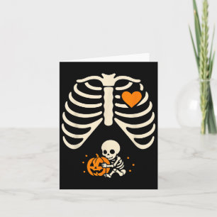 Happy Halloween Pregnant Baby Skeleton Spooky Seas Card