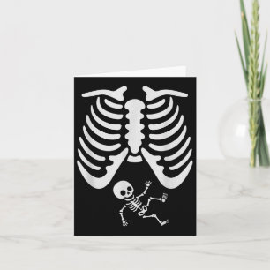 Happy Halloween Pregnant Baby Skeleton Spooky Seas Card