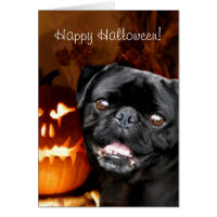 Happy Halloween Pug Dog Card
