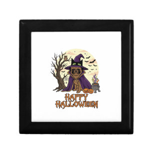 Happy Halloween Pug Witch Hat Cauldron Pumpkins_1 Gift Box
