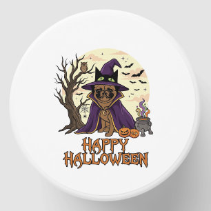 Happy Halloween Pug Witch Hat Cauldron Pumpkins_1 Mini Candle Favors