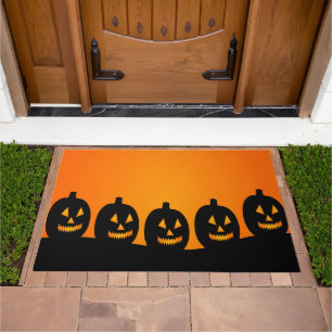 Happy Halloween Pumkin Heads Doormat