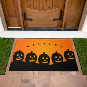 Happy Halloween Pumkin Heads Doormat