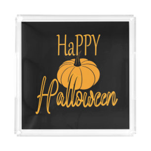 Happy Halloween Pumpkin Acrylic Tray