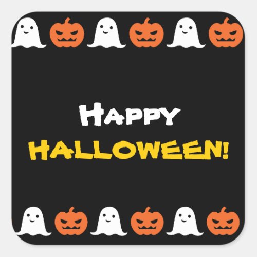 Happy Halloween Pumpkin and Ghost sticker