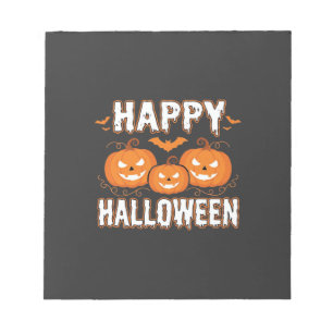 Happy Halloween Pumpkin Bat Vector Notepad