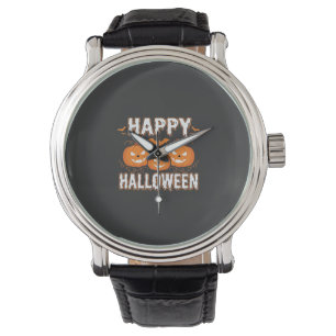 Happy Halloween Pumpkin Bat Vector Watch