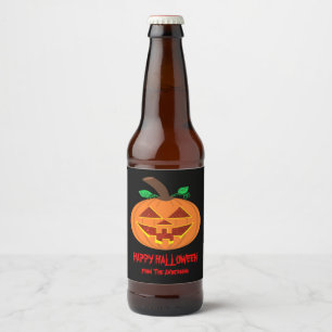 Happy Halloween Pumpkin Beer Bottle Label Set