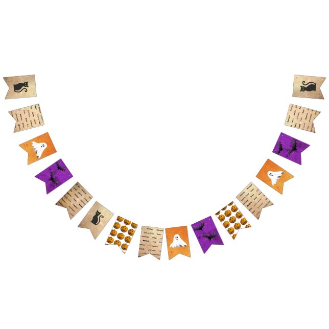 Happy Halloween Pumpkin, Black Cat, Ghost Banner (All)